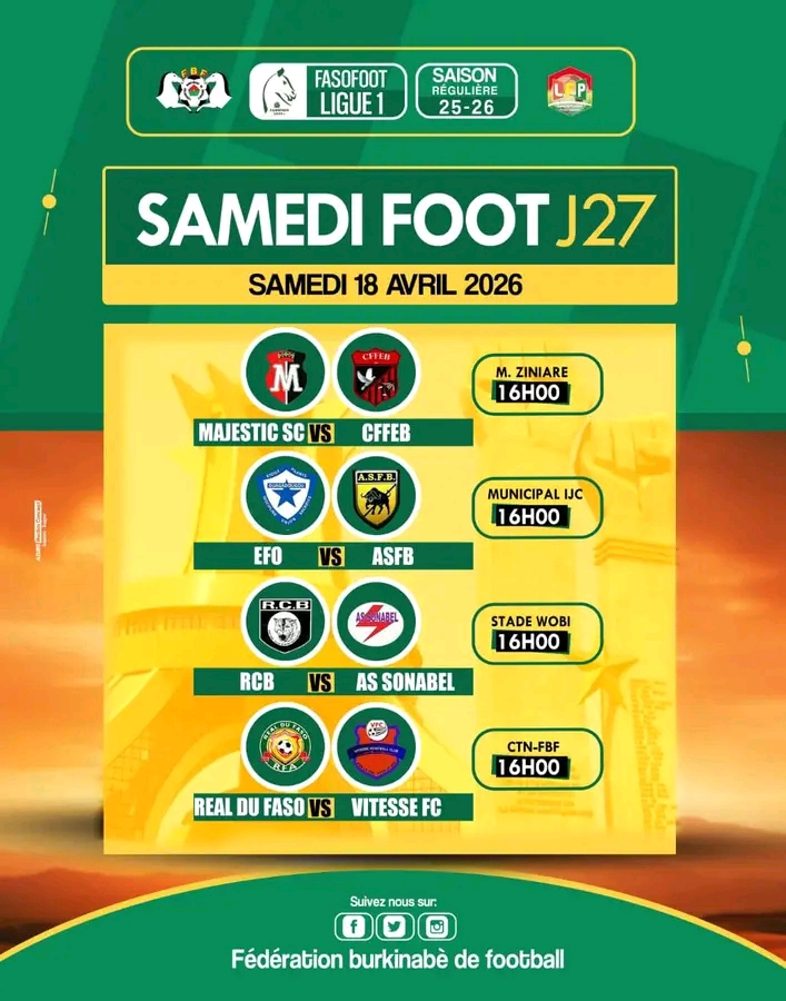 La 2e manche du Faso Foot Ligue 1 du Burkina Faso 27e journée